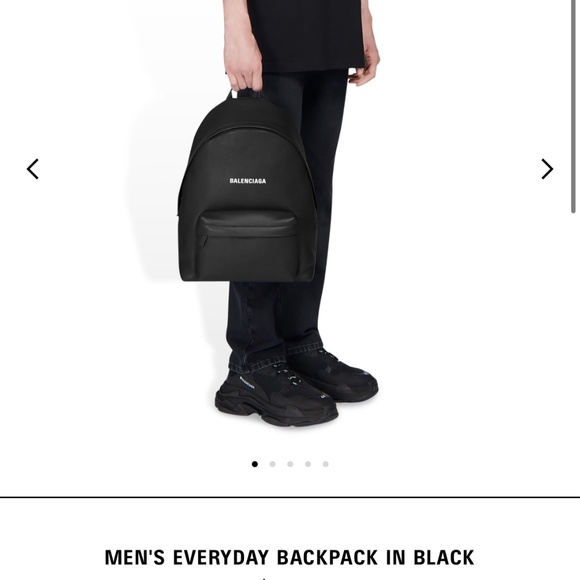 Balenciaga calfskin backpack. Everyday Backpack in black smooth double calfskin - Picture 2 of 2